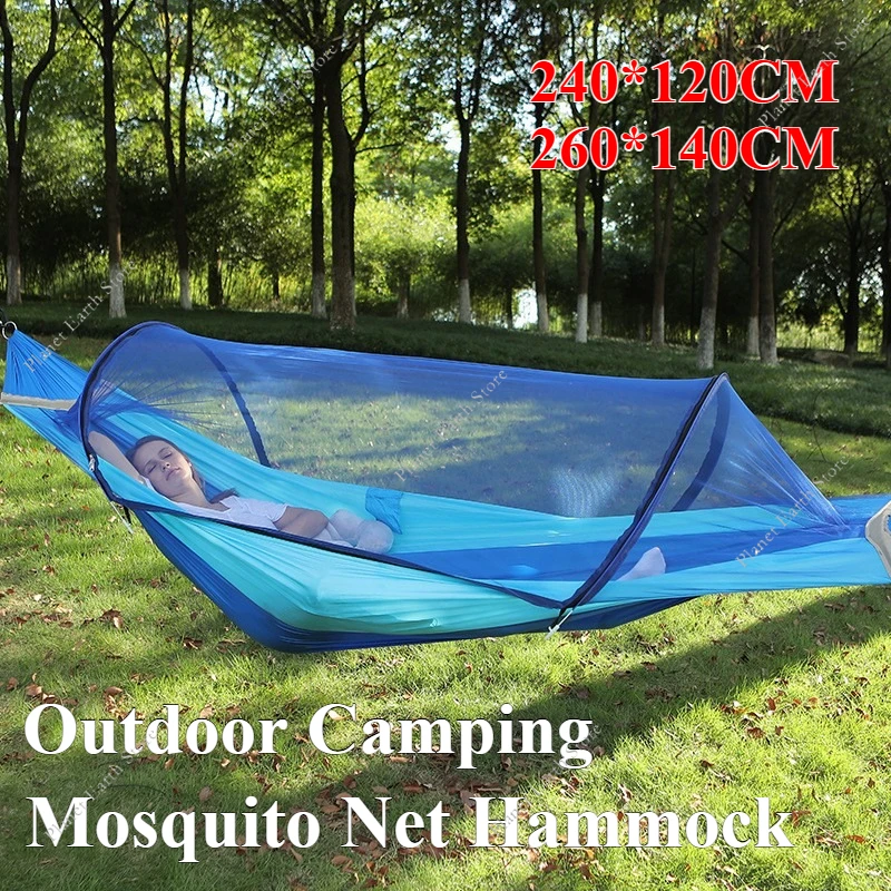 Outdoor Camping Hammock with Mosquito Net Swing Sleeping Hammock Camping Stuff Hanging Sleeping Hammock with Storage Bag