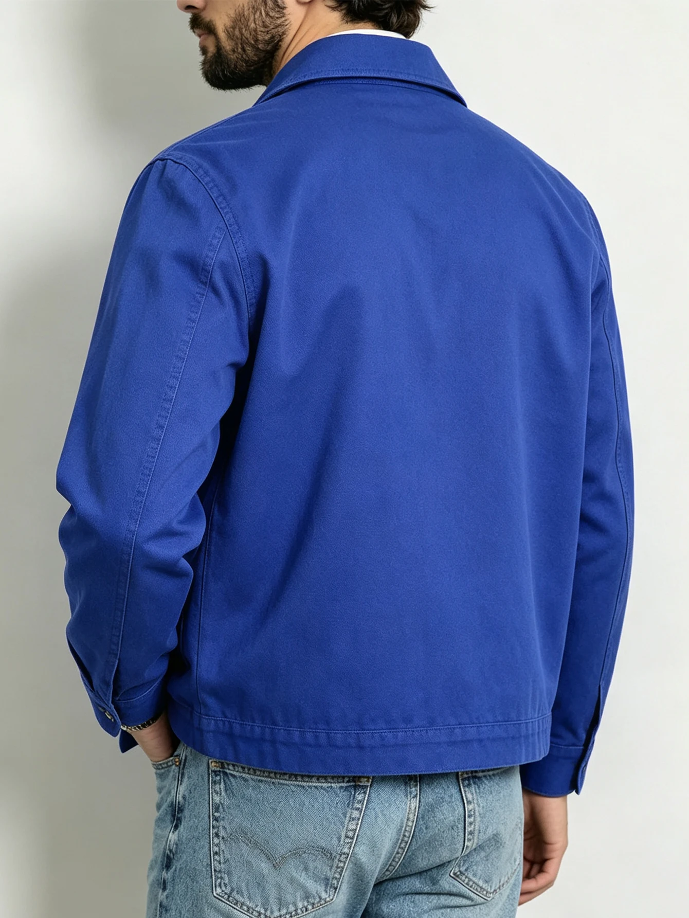 Spring Autumn Men Cropped Cotton Suit Jacket, Multi‑Pocket British Italian Vintage Blazer for Daily Business Commute