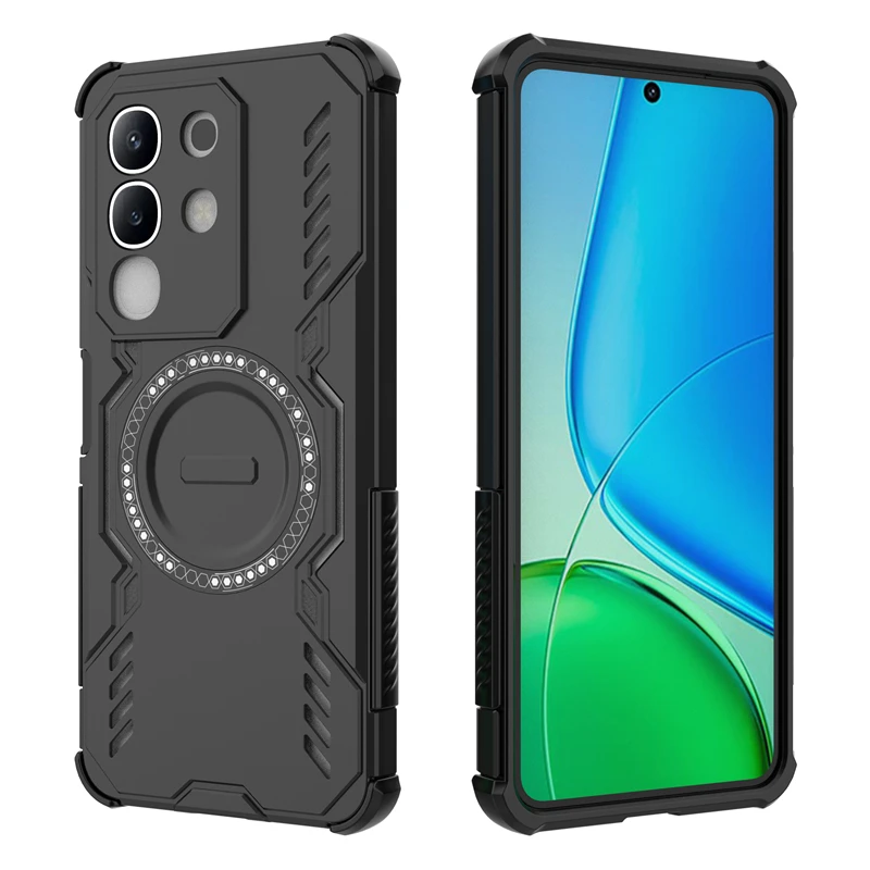 Telefon Fall Für Vivo T4x Fall Für Vivo T4x 5G Stoßfest Anti-knock Magnetische Adsorption Drahtlose Lade abdeckung Für Vivo T4x Fall