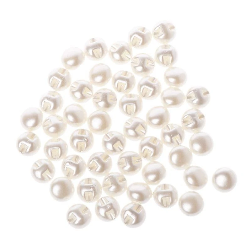 

Sewing Pearl Buttons 50pcs White Clothing Makeup Brush Holder Beads
