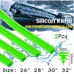 2 sztuk = 1 para uniwersalny pióro wycieraczki samochodowa żel krzemionkowy silikonowe paski do bezramowych wycieraczek bez kości 6mm 26 
