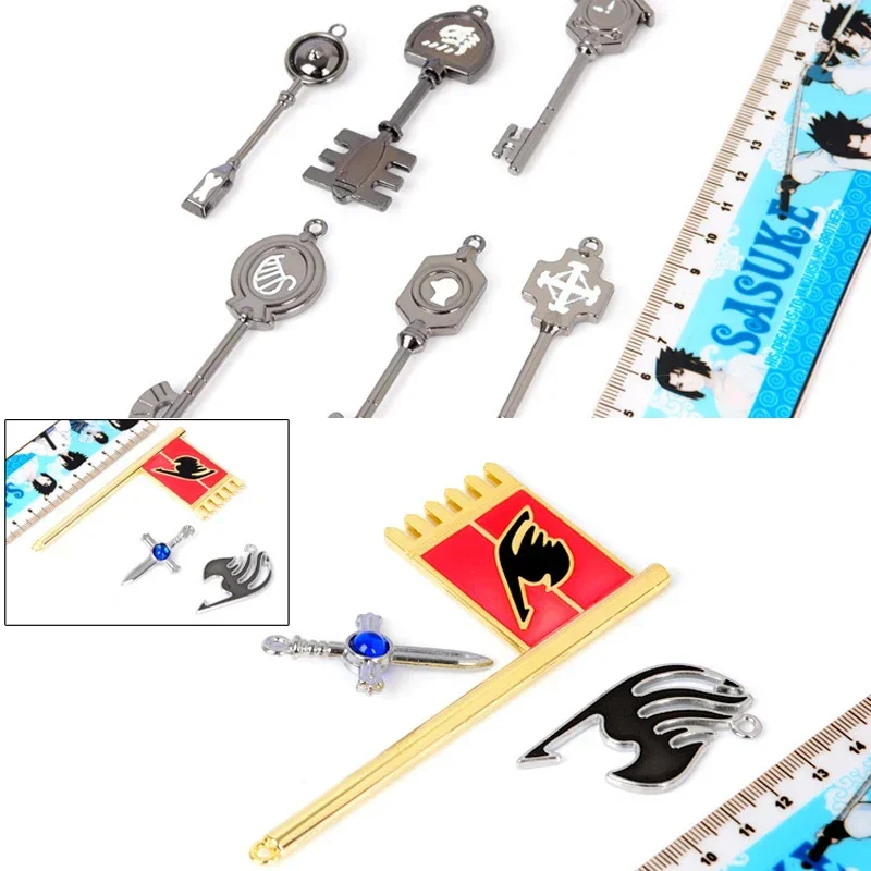 SN66 29 pcs/set Fairy Tail Lucy Cosplay Key Keychain Scale & Free Pink Tattoo Heartfilia Sign of the Zodiac Gold Key Pendant2 @