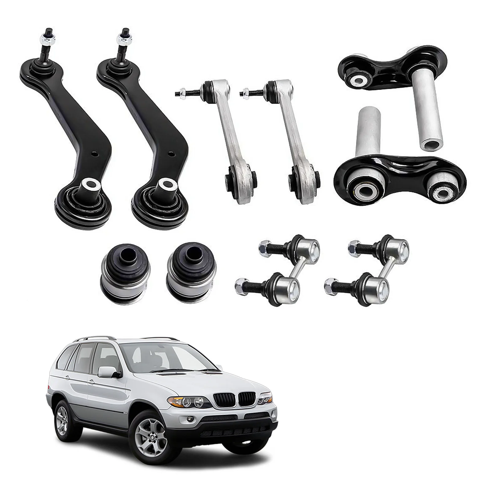 

10 Pcs Rear Control Arms Kit For BMW X5 2.5i/3.0i/4.4i M62/4.4i N62/4.6is/4.8is