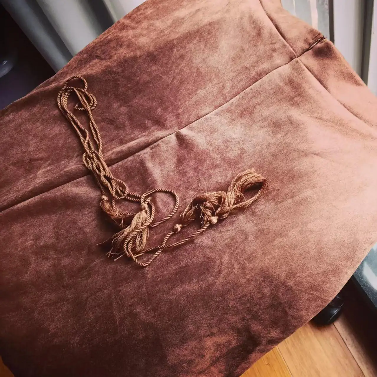 Women's Long Autumn Skirts Caramel Half-length A-line Skirts with Belt Retro Style Slimming Asymmetrical Design Polyester