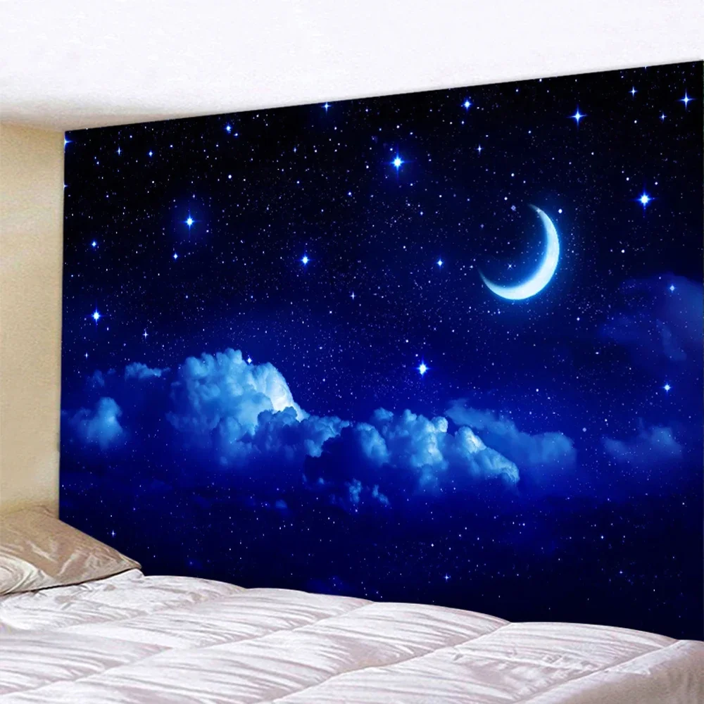 Beach moon night sky background home decor tapestry Hippie Bohemia Decor bedroom sheet beach towel yoga mat