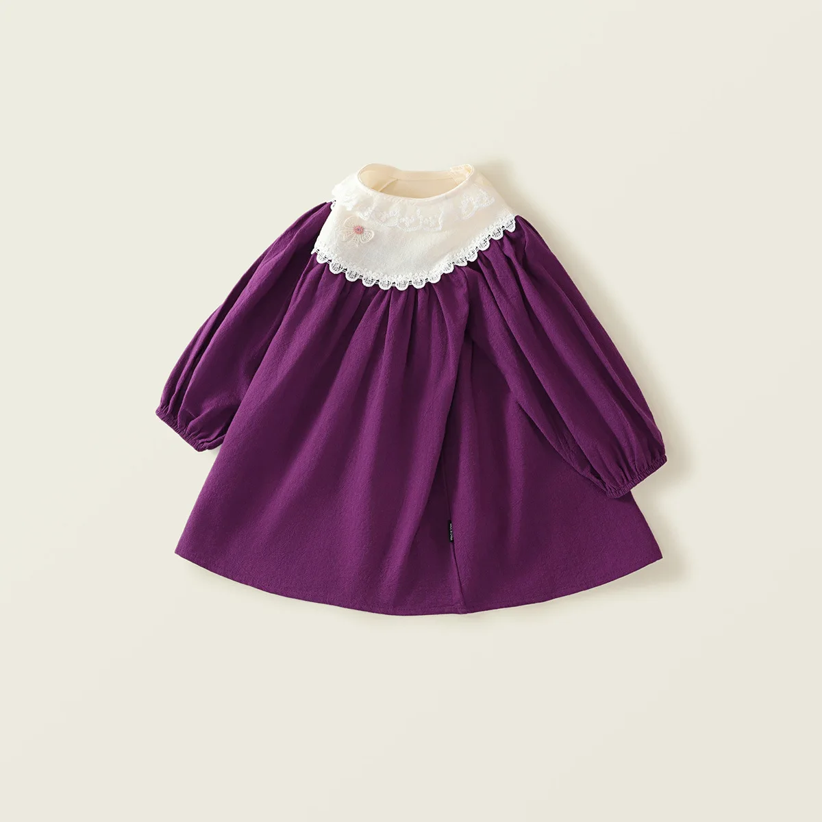 2024 Winter New Girls Dress Long Sleeve Lace Ruffles Purple Cute Designer Girls Princess Dress Vestido 18M-7T