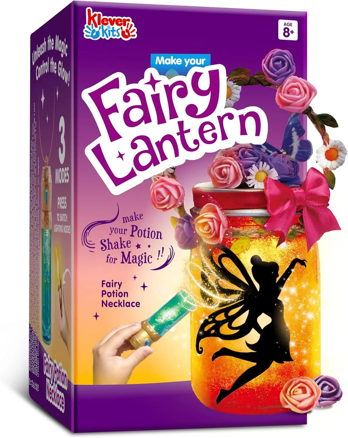 

Joyfy DIY Fairy Lantern Craft Kit с розовыми огнями и гирляндами для девочек 8 лет, подарки с 7-цветным ожерельем Fairy Potion