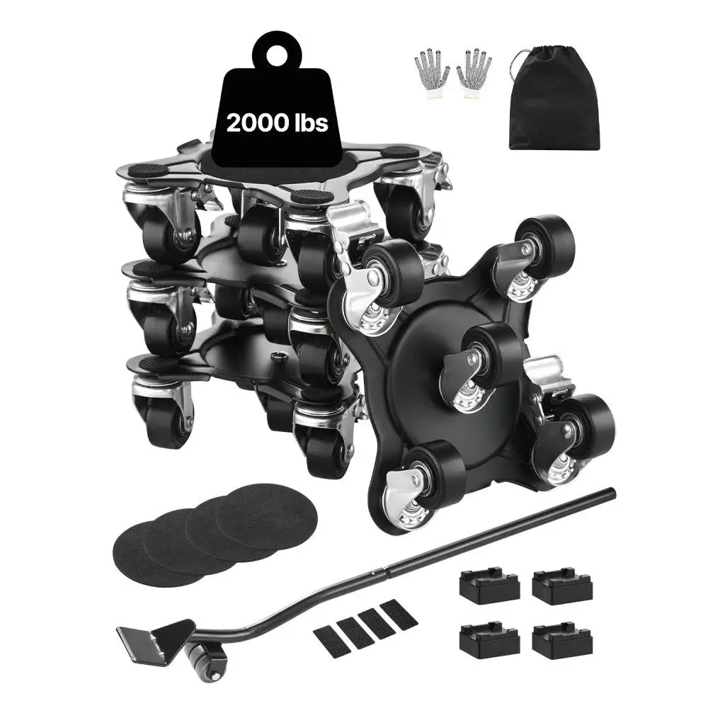 

Heavy Duty Furniture Mover 5 Wheel Dolly 1200lb Capacity Commercial Grade with Four-Inch Steel Swivel Wheels Adjustable Design