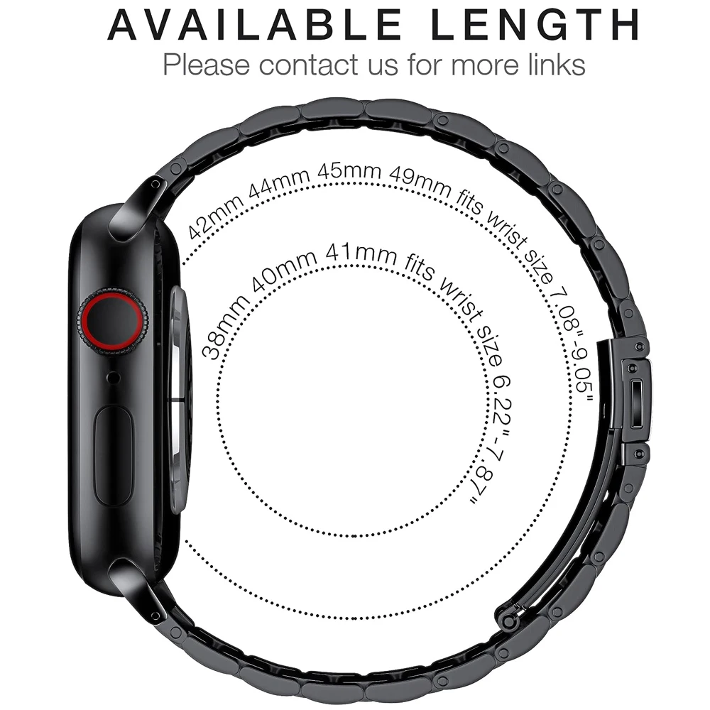 Apple Watch用ステンレススチールストラップ,Apple Watch用,メタルブレスレット,45mm,ウルトラ49mm, 41mm, 40mm, 44mm,iwatchシリーズ9,8,7,6,5,