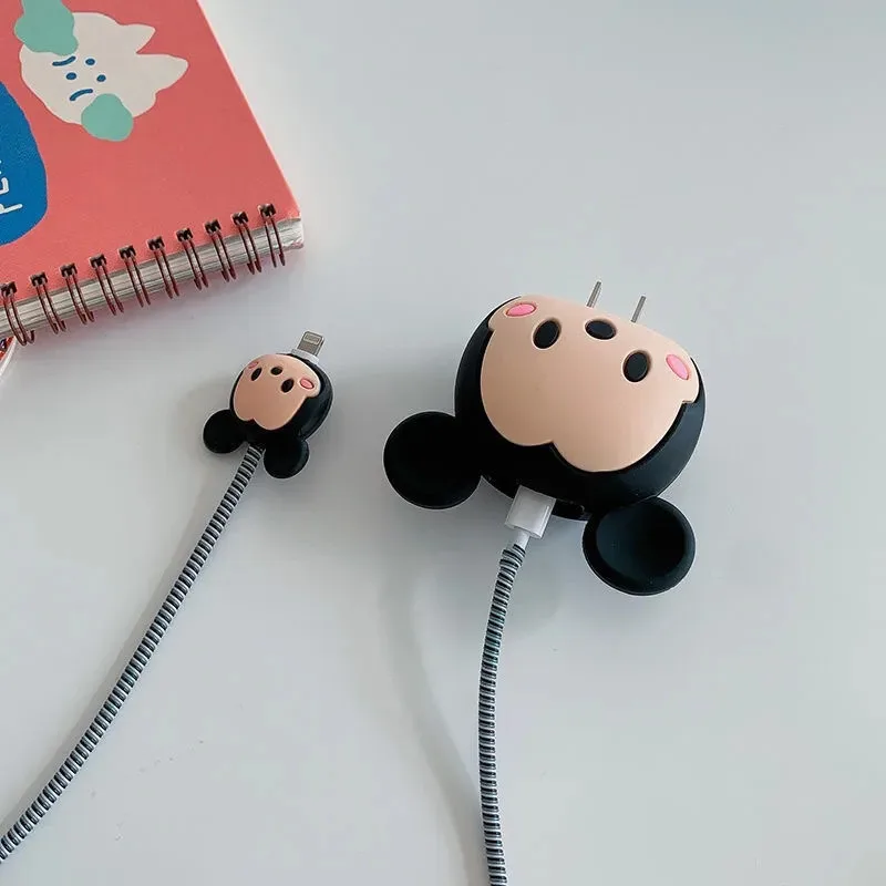 Disney Cable Protector For iPhone 11 12 iPad 18W 20W Data Line Cable Winder Silicone Fast Charger Protection Organizer