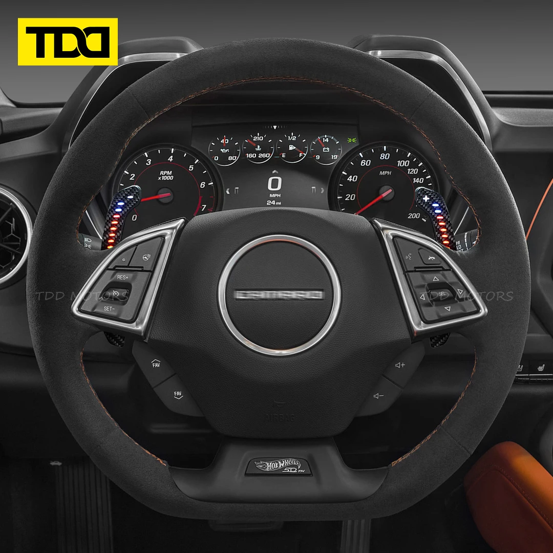 

TDD Motors Real Carbon Fiber LED Magnetic Paddle Shifters For Camaro / SS Corvette C7