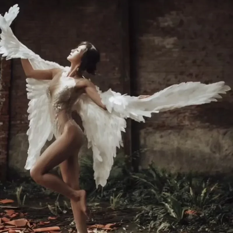 Chińskie ubrania z piórami Pokaz na wybiegu Akcesoria Fotografia Rekwizyty do Cosplay Szal z piór Starożytne rekwizyty w stylu