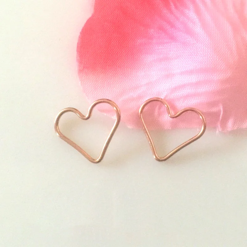 14K Rose Gold Filled 1x15mm Heart Shaped Jump Ring 18ga Soldered Closed Wire Wholesale Bulk DIY Jewelry Findings