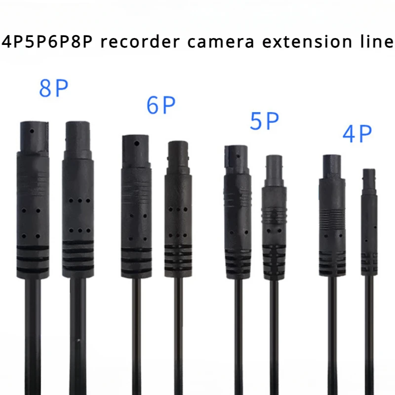 Reversing rear view camera line is suitable for BMW line 4-pin 5P6P8 hole male and female recorder rear extension line