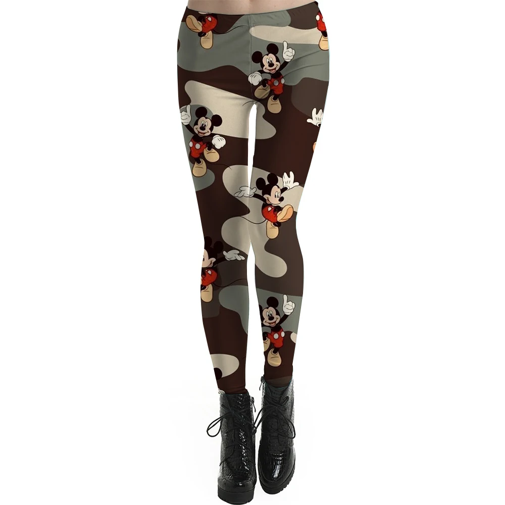 Disney Minnie and Mickey Mouse print Gym Leggings Women Yoga Pants camouflage Leggings Pants Women Clothing Fitness Wear