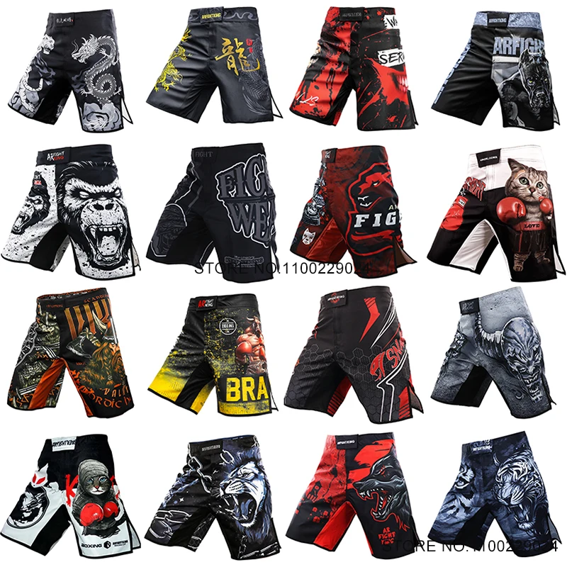 

MMA Shorts Men Cage Fight Crossfit Pants BJJ Grappling Martial Arts Clothing Gym Sports Animal Kickboxing Boxing Training Shorts