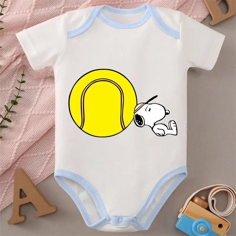 

MINISO Snoopy/Sports Print Baby Cloths 100% Cotton Jumpsuit Onesie Bodysuit for 0 To 12 Months Newborn Best Gift for Baby