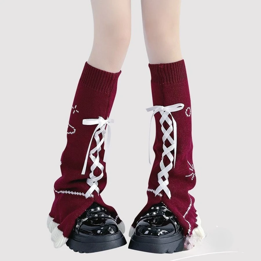

Рождественские вязаные гетры в стиле Харадзюку в стиле панк Y2K, модные носки в стиле ретро, пикантные гетры для девочек, женские гетры