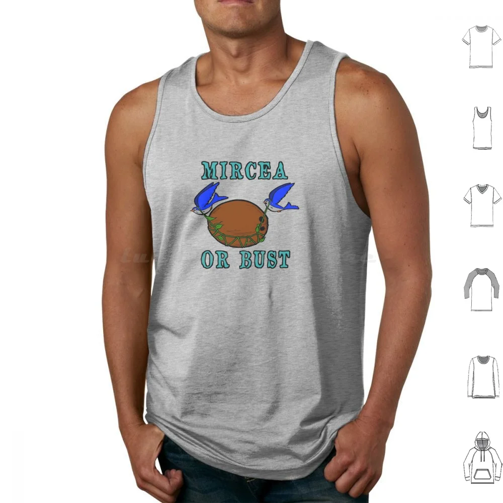 Mircea Or Bust! Tank Tops Vest Sleeveless African Swallow European Swallow Swallows Birds Coconut Comedy Humor Humour Funny