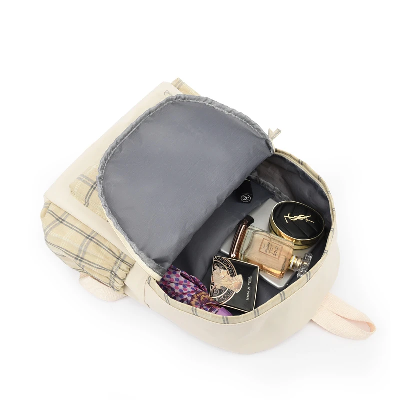 Frauen Schultasche Wasserdicht Große Kapazität Schulrucksack Glatte Reißverschluss Einfarbig Teenager Mädchen Casual Daypack Tasche Student Versorgung