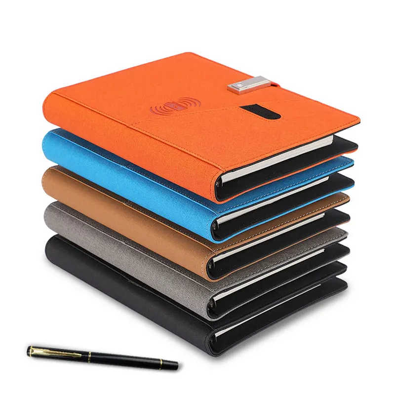 Phone Charging Notebook Multifunctional A5 Loose-leaf Business Mobile Power Notepad Wireless Charger Travel Portable Padfolio