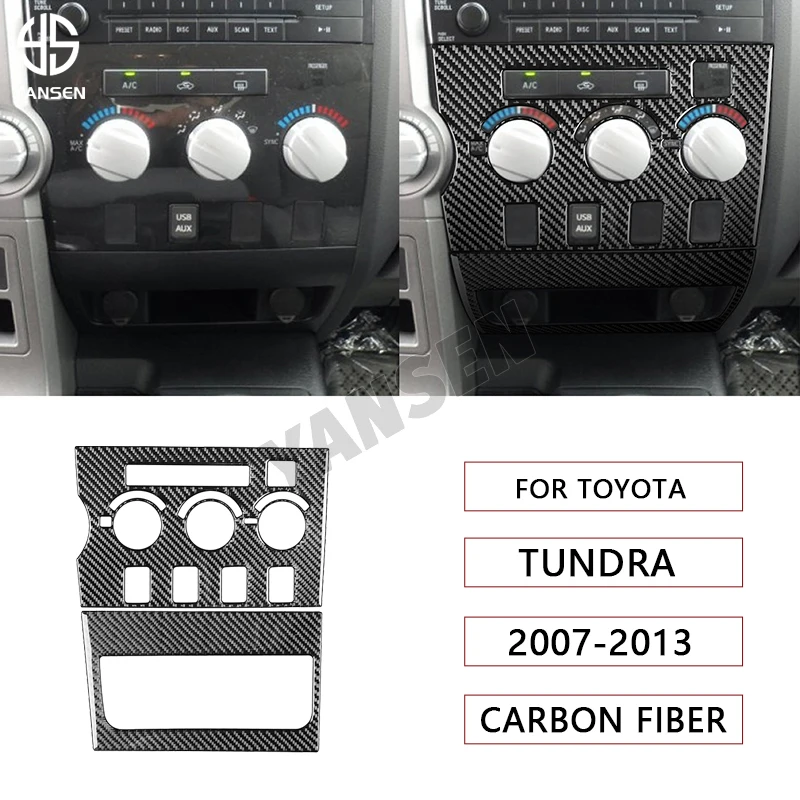 

Real Carbon Fiber Central Control Air Conditioning Switch Panel Sticker Cover Trim For Toyota Tundra 2007-2013 Accessories