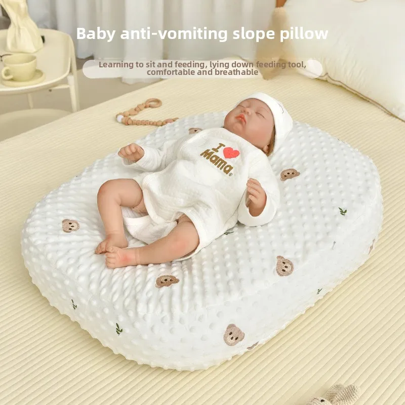 

Newborn Adjustable 15° Nursing Pillow Baby Soft Cotton Cartoon Cushion Pillow Anti-Choking Milk Spit Up Prevention Essentials