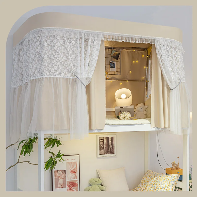 Dormitory Bed Curtain U-Shaped Track Mosquito Net Integrated Style College Students Bunk Bed