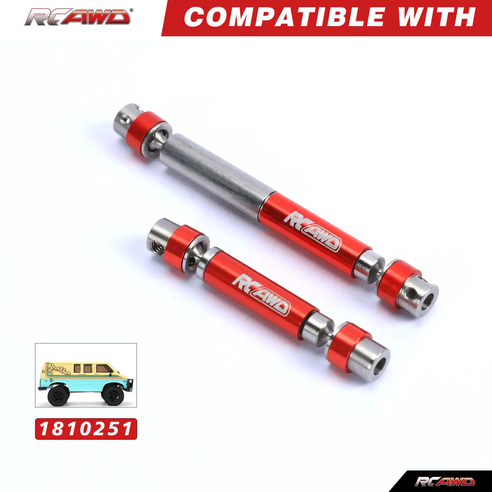 RCAWD #45 Steel Center Drive shaft set For 1/18 HOBBYPLUS 4WD Crawlers upgrades parts