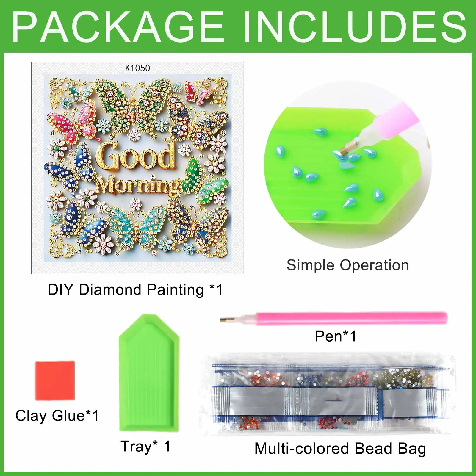 Butterfly Special Shape Diamond ArtPainting Kit forAdult Beginner,Crystal Diamond Special ShapeKit for Home Wall Decoration Gift view 3