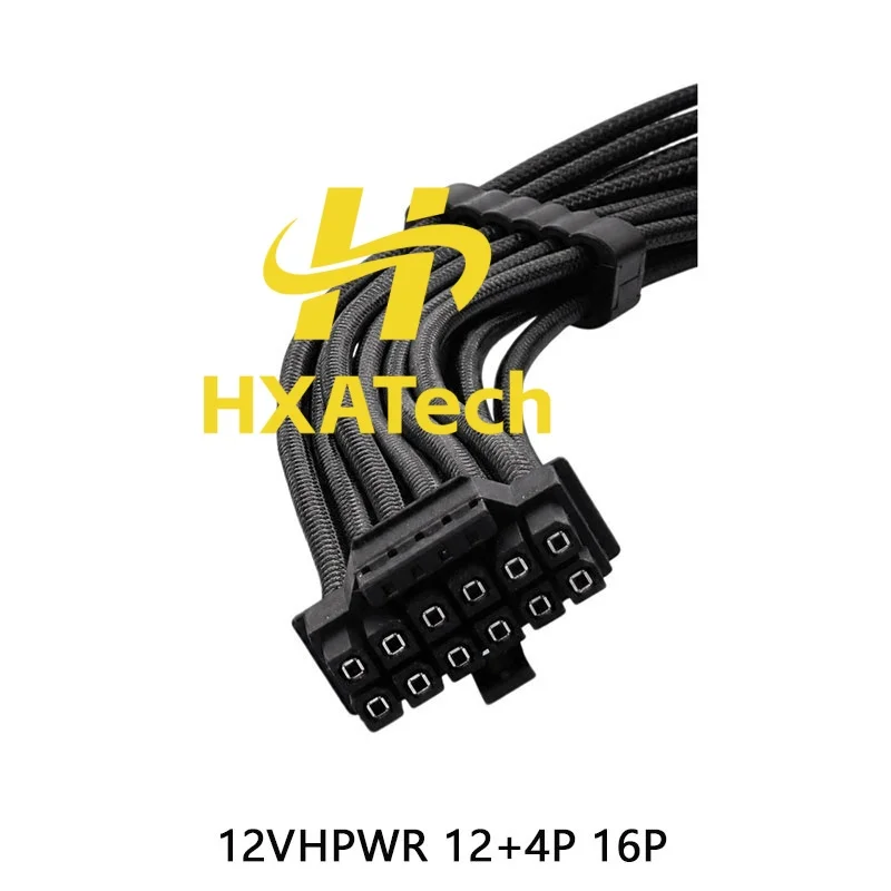HXATech-High Quality 16AWG soft wire 12VHPWR 16pin male to 8+8pin male PCIE VIDEO Graphic Card Power Cable