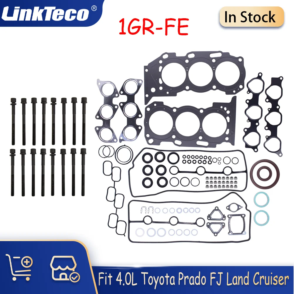 

Head Gasket Set Full Gasket Set Head Blots Fit 4.0 4.0L 1GR-FE 1GRFE V6 For Toyota FJ Cruiser 4Runner Tacoma Tundra HS26330PT