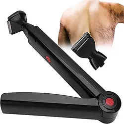 Long Handle Men Back Hair Shaver USB Rechargeable Big Blade Trimmer 2 In 1 Foldable Back Shaver Men Hair Remover