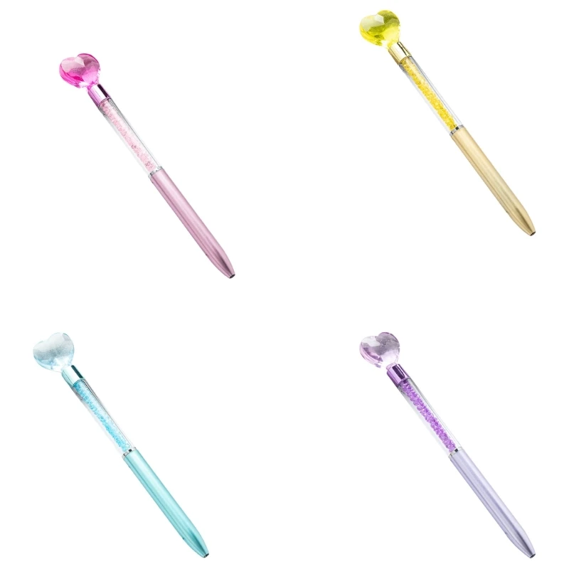 

5 Pcs/Set Ballpoint Pen Heart Shaped Ballpoint Pen Smooth Writing Pen for School Dropsale