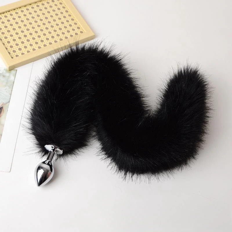 Detachable Anal Expander Butt Plug with Matched Long Short False Fox Tail for Couple BDSM Cosplay Anus Dilation Sex Toys