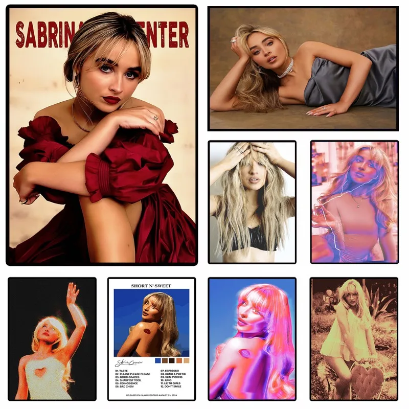 Sabrina Carpenter Poster Vintage Pop Music Canvas Wall Art Retro Singer Decor for Bedroom & Living Room Vibrant Music Lover Gift
