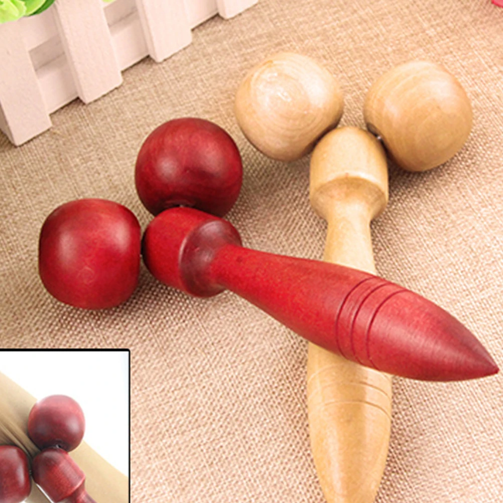 

2pcs Pine Wood Massager Y-shape Massage Roller Tool Soothe Hammer Back Muscle Pain Relief Body Massager