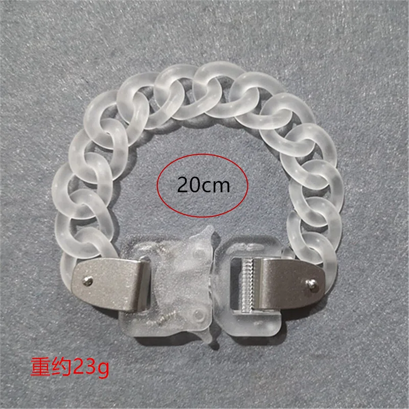 جديد ماتي شفافة الاكريليك سلسلة قفل قلادة قلادة للنساء الرجال روك ربط مشبك المختنق سوار الهيب هوب مجوهرات الحفلات
