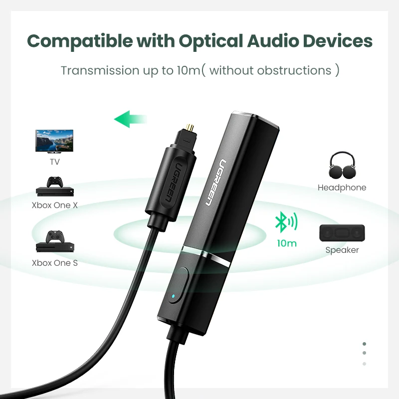 U- transmissor bluetooth 5.0 para tv, fone de ouvido, pc, apll, digital, adaptador óptico sp, áudio e música, transmissor sem fio