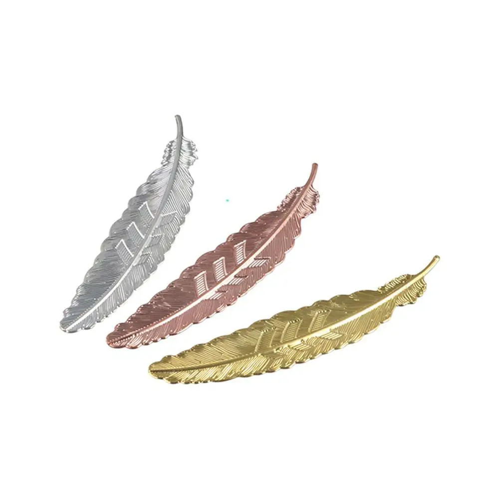 Retro Metal Feather Bookmark Ethnic Style Ins Feather Pendants Bookmark Creative DIY Handmade Bookmark Books Decorate