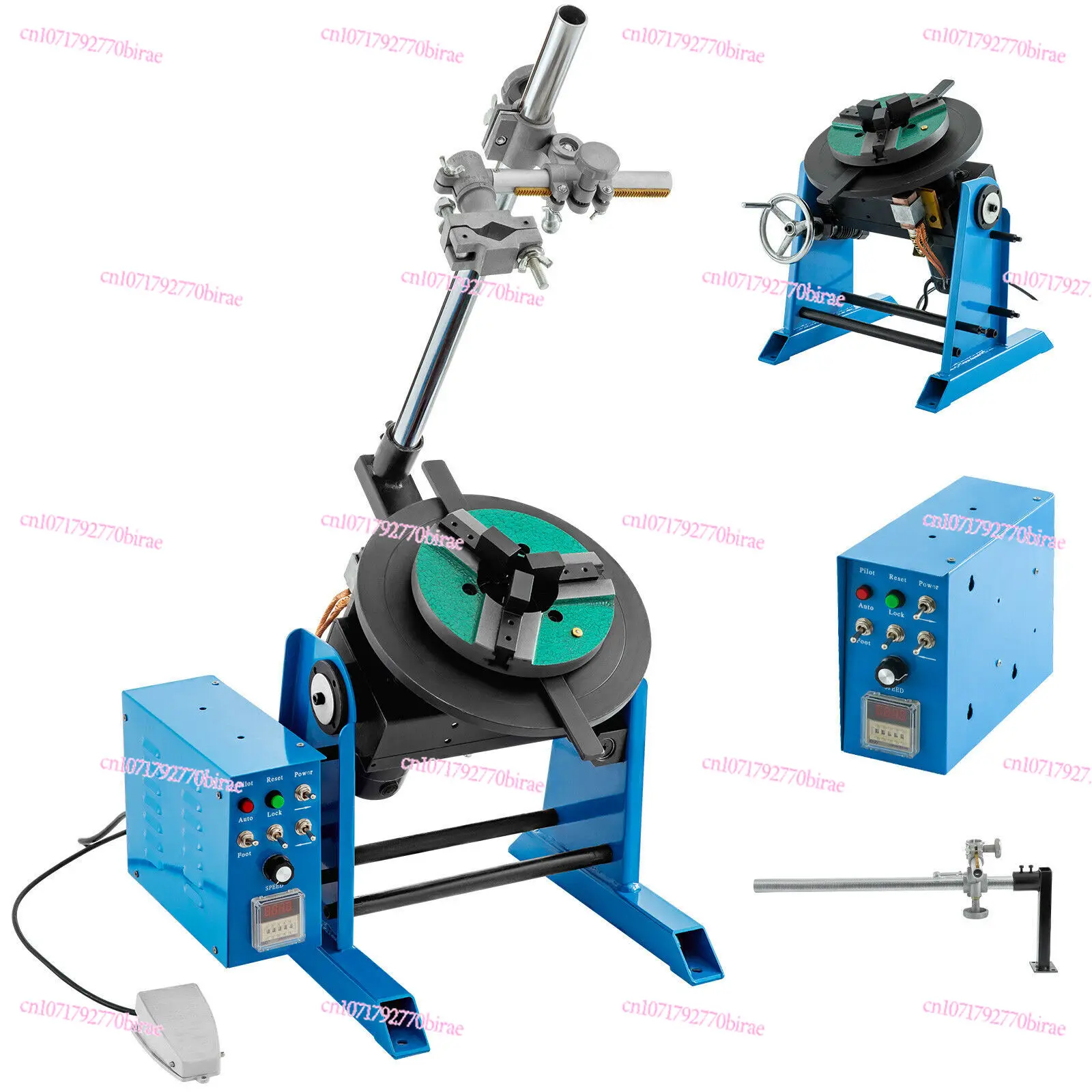 30Kg Rotary Welding Turntable Rotator for Pipe Circle Workpiece Welder Positioner with 200mm Chuck 40W Motor 110/220V