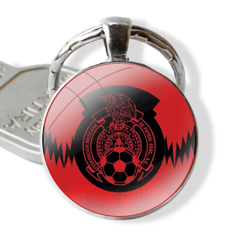 Morocco Soccer football Keychain Glass Cabochon Metal Pendant Classic Men\'s Women\'s Keyring