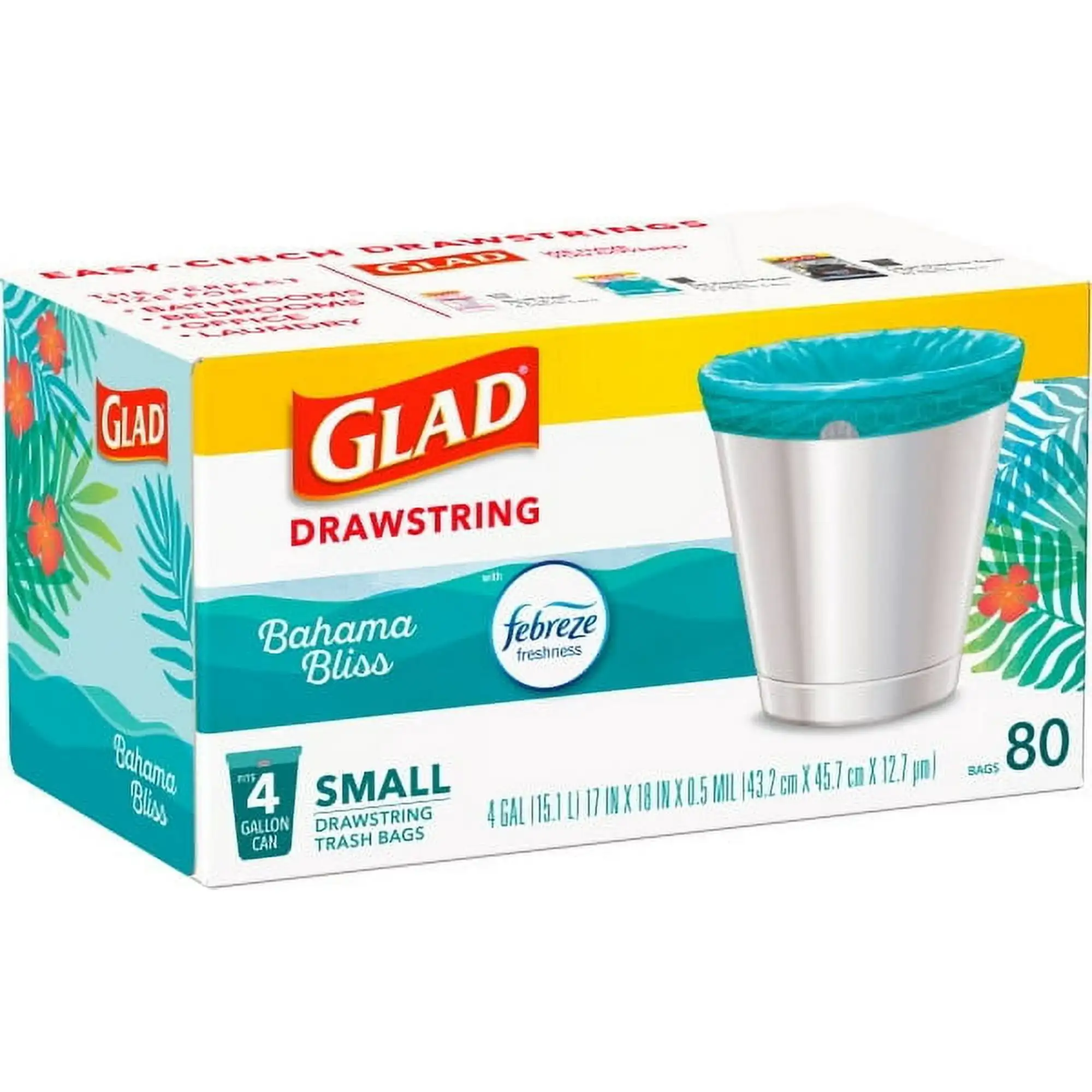 Glad Drawstring 4Gal Bahama Bliss Odor Shield (80U)