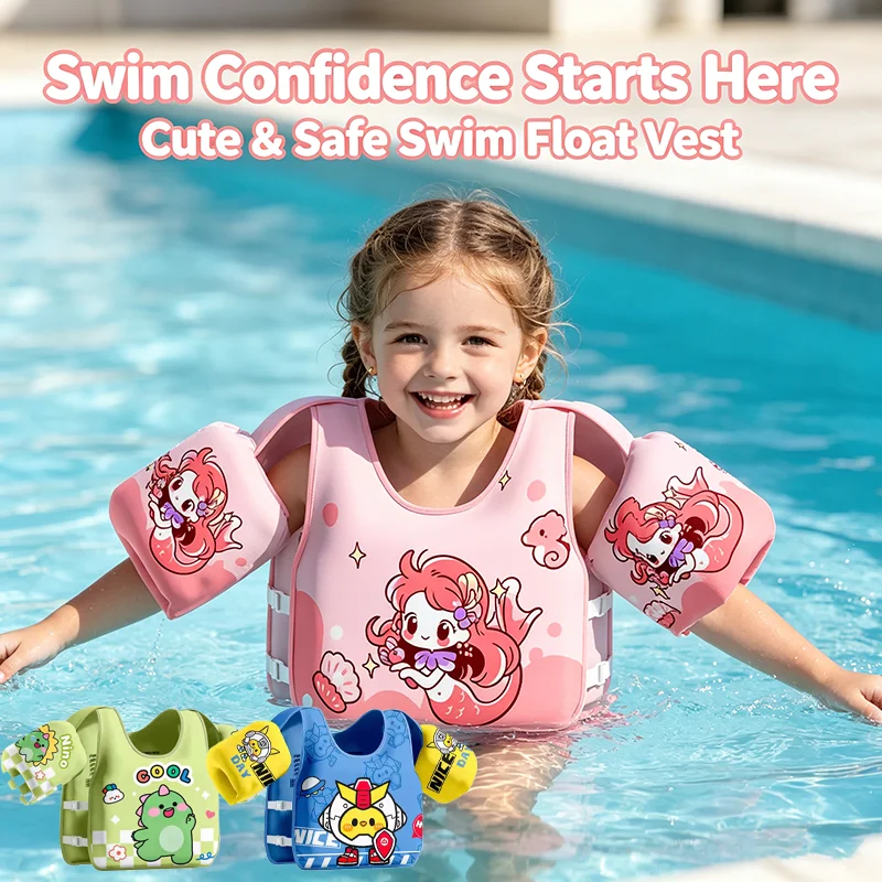 Pool Float Swim Vest Beginner Buoyancy Vest Swimming Ring Tube Swimming Arm Ring Water Play Equipment No Inflation