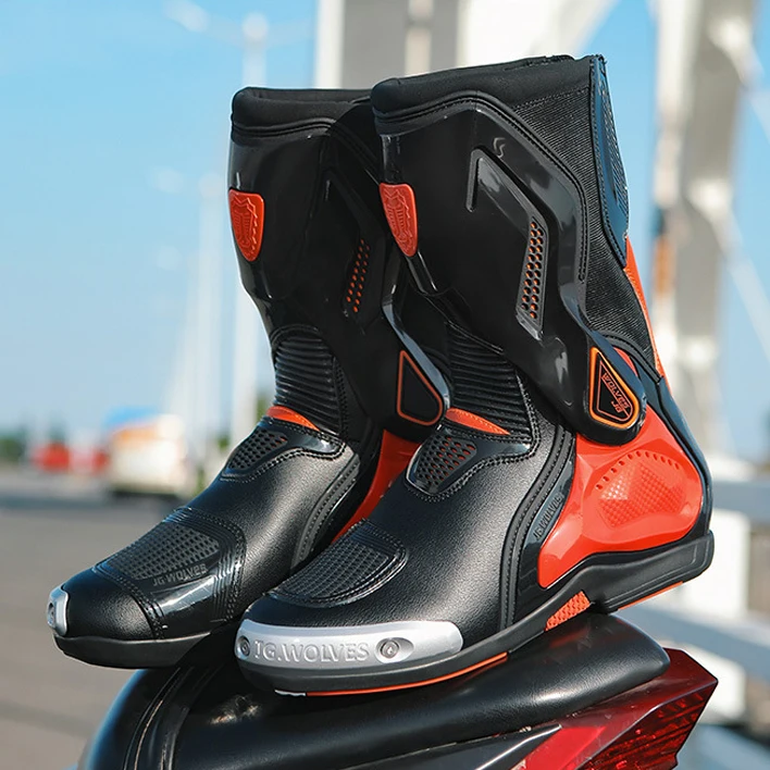 

Motorcycle Riding Long Boots Men Motocross Locomotive Black Shoes Off-Road Motorbike Racing Biker Waterproof Anti-drop