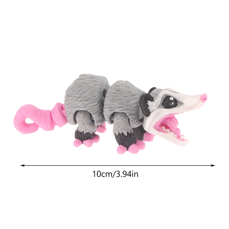 NEW Opossum Articulated 3D Printed Fidget Figurine Sensory Desk Companion For Stress Relief & Focus Gifts