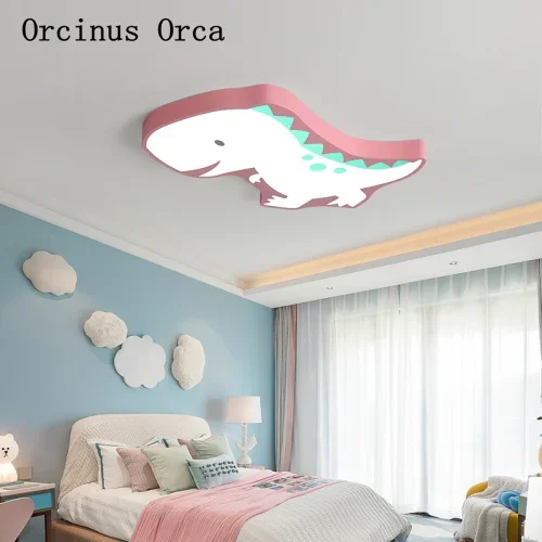 Cartoon Creative Dinosaur ceiling lamp Boys Girls Bedroom Children's Room light Modern Simple LED Color Dragon ceiling lamp