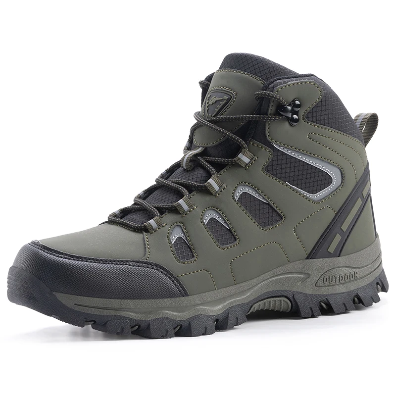 

High-top Boots Men Shoes Anti-slip Lace-up Shock-absorbing Breathable Casual Ankle Boots Men Outdoor Comfortable Hiking Shoes