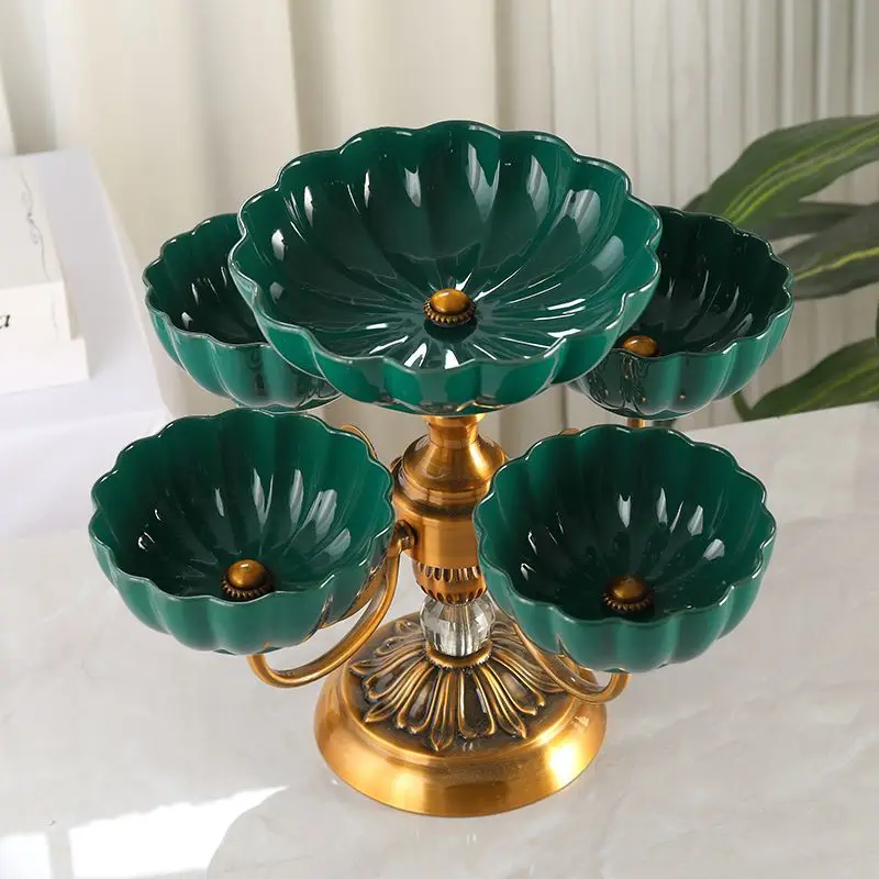 Prato de frutas giratório de alta qualidade, mesa de centro para sala de estar familiar para ano novo chinês, prato de frutas, prato de frutas secas