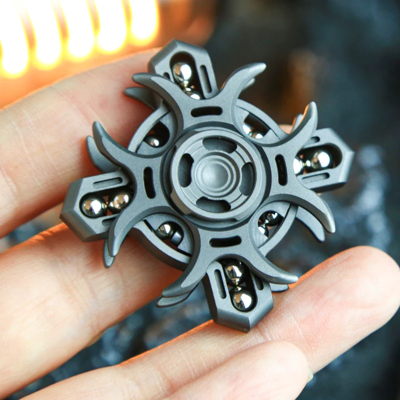 チタン製ミニedcハンドスピナー-クールなメタルフィジェットトイ-adhdストレス解消-集中力向上-大人向けギフト